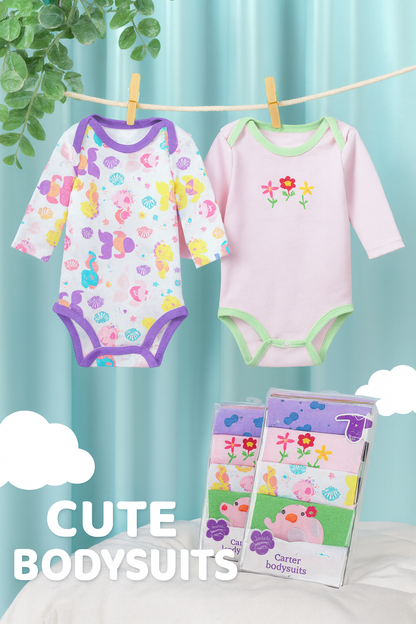 Long-Sleeved Baby Romper 5-Pack