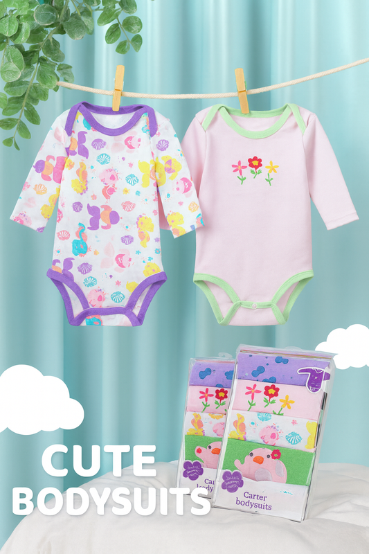 Long-Sleeved Baby Romper 5-Pack