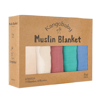 Kangobaby 5-PCS Muslin Swaddle Set