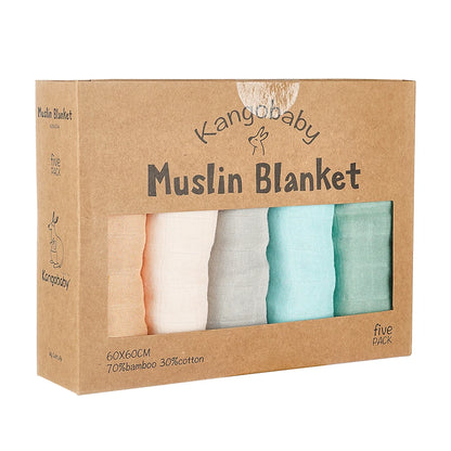 Kangobaby 5-PCS Muslin Swaddle Set