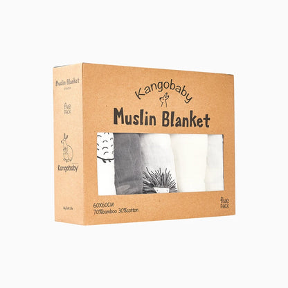 Kangobaby 5-PCS Muslin Swaddle Set