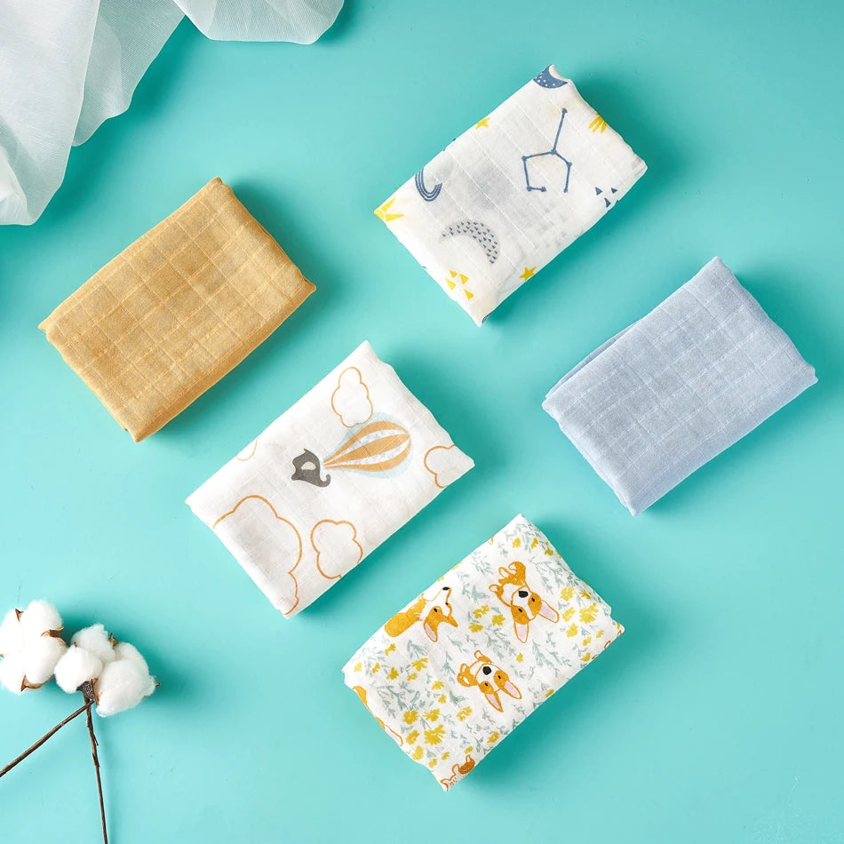 Kangobaby 5-PCS Muslin Swaddle Set