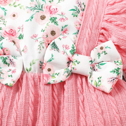 Girl Romper Cute Floral Long Sleeve