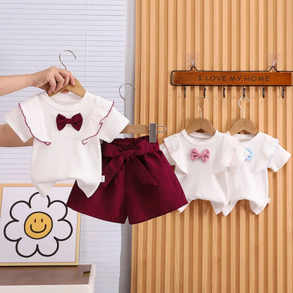 Bow Top And Shorts 2-Pcs
