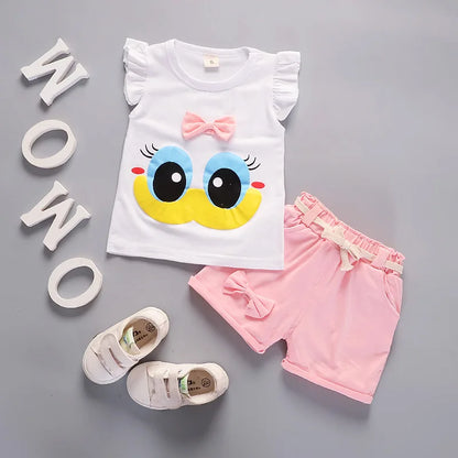 Summer Fashion Girls Vest Shorts 2Pcs/Sets