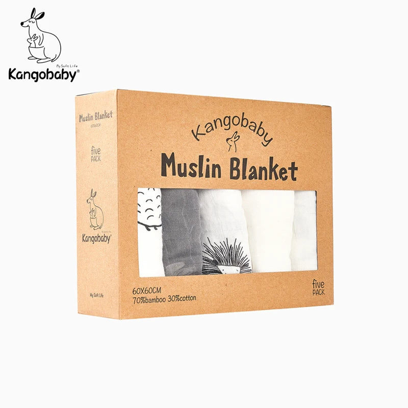 Kangobaby 5-PCS Muslin Swaddle Set