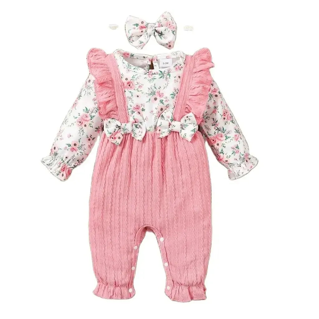 Girl Romper Cute Floral Long Sleeve