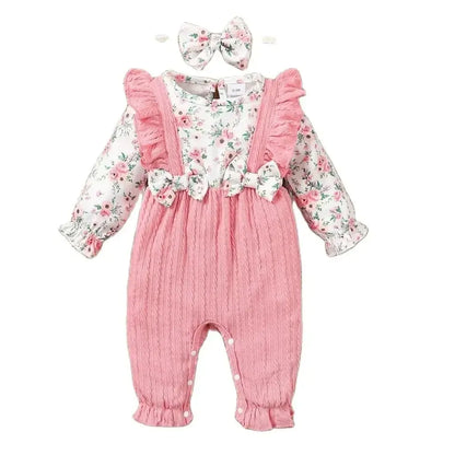 Girl Romper Cute Floral Long Sleeve