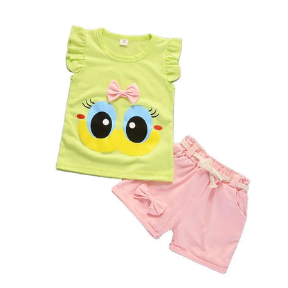 Summer Fashion Girls Vest Shorts 2Pcs/Sets