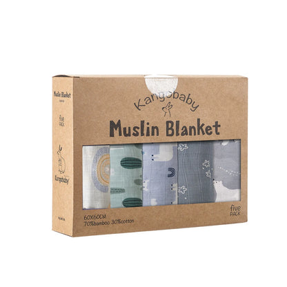 Kangobaby 5-PCS Muslin Swaddle Set