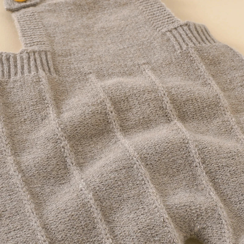 Knitted Baby Romper & Hat Set
