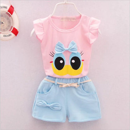 Summer Fashion Girls Vest Shorts 2Pcs/Sets
