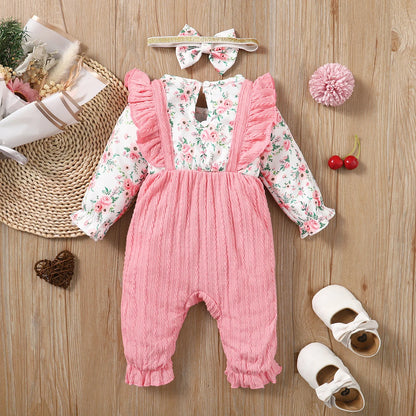 Girl Romper Cute Floral Long Sleeve