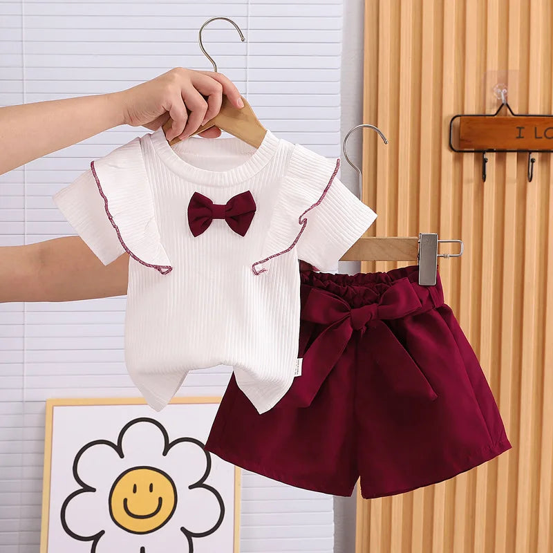 Bow Top And Shorts 2-Pcs