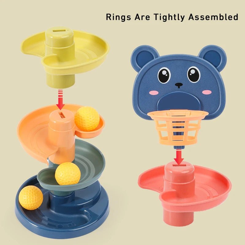 Track Rolling Ball Push Pop