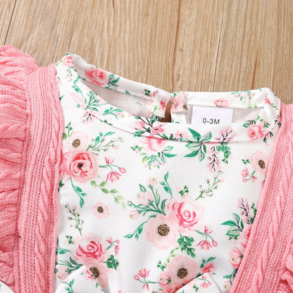 Girl Romper Cute Floral Long Sleeve