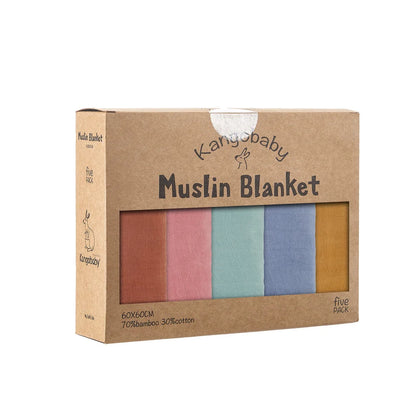 Kangobaby 5-PCS Muslin Swaddle Set