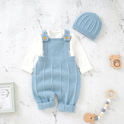 Knitted Baby Romper & Hat Set