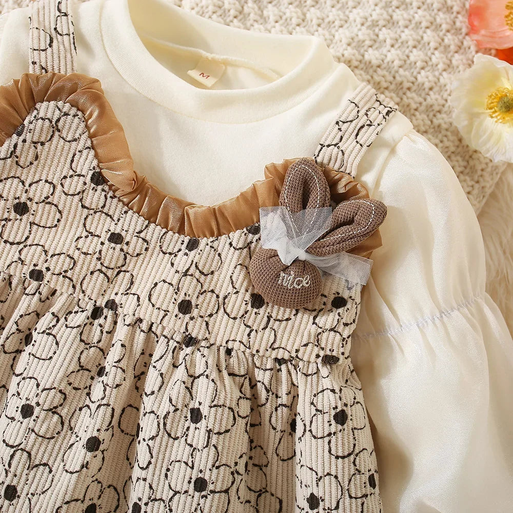 Girl Dress Long Sleeve Bunny