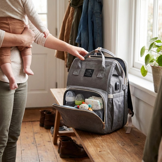 Diaper Bag With Built-In Bed